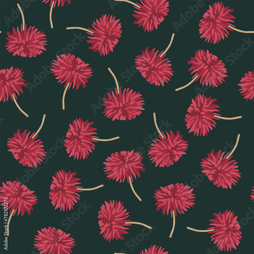 Vector isolated illustration of pattern with dahlias. Floral pattern for printing.