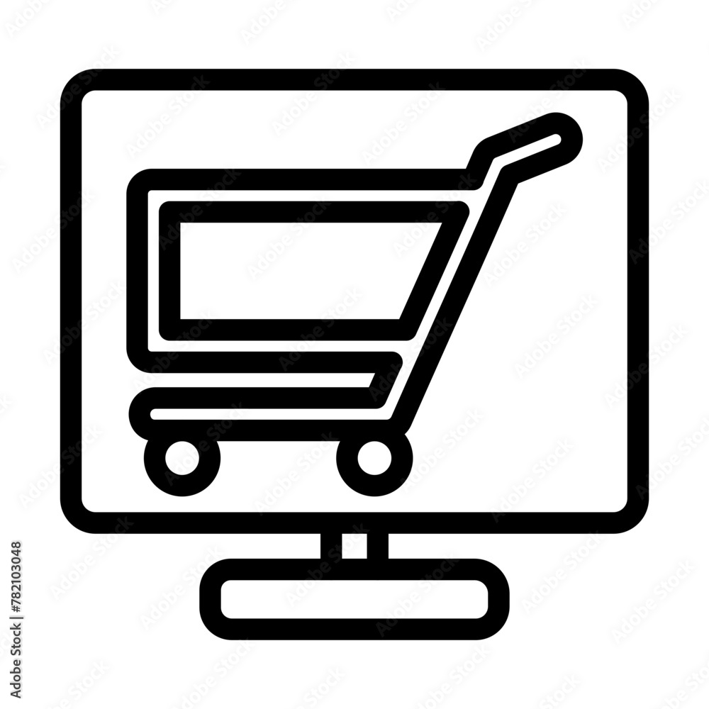 Online Store Vector Line Icon Design Online Store Vector Line Icon Design