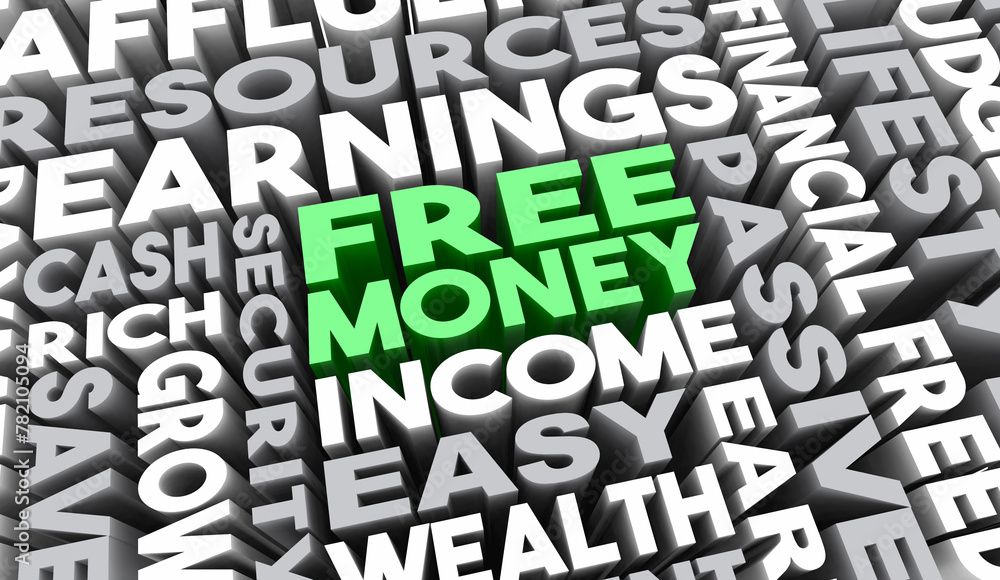 Free Money Make Easy Income Cash Passive Earnings Words 3d Illustration Free Money Make Easy Income Cash Passive Earnings Words 3d Illustration