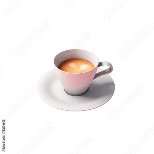 A cup of coffee on a saucer on a Transparent Background