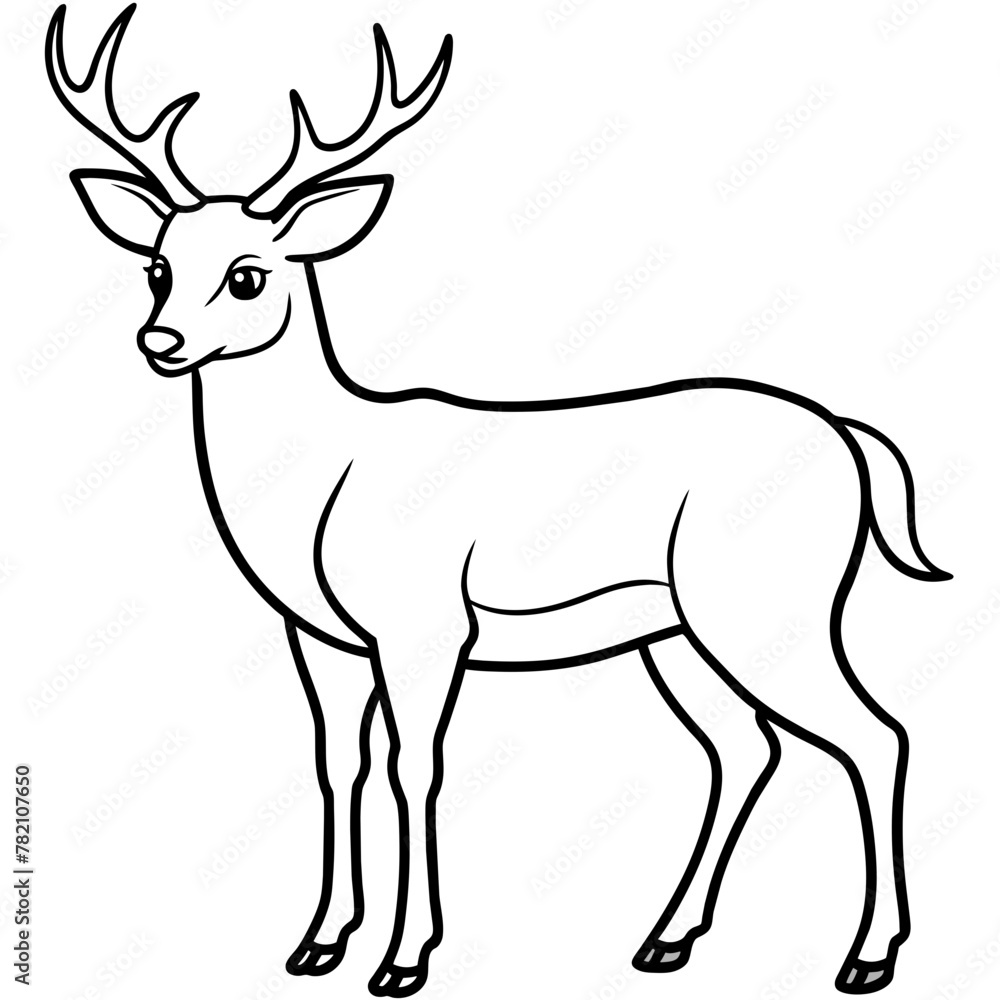 Fototapeta premium Deer vector illustration style. 