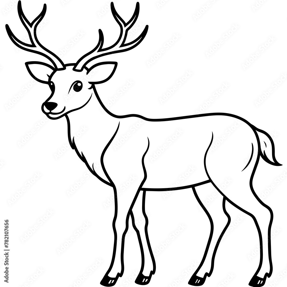 Fototapeta premium Deer vector illustration style. 