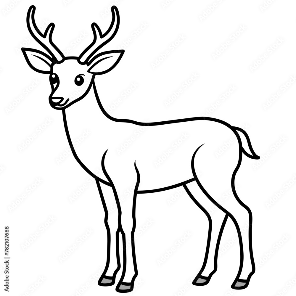 Fototapeta premium Deer vector illustration style. 