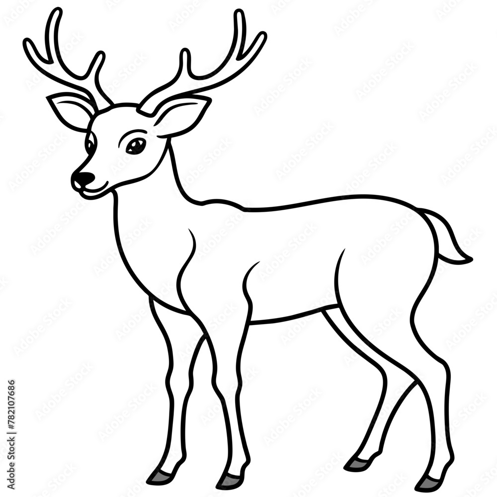 Deer vector illustration style.
Deer vector illustration style.