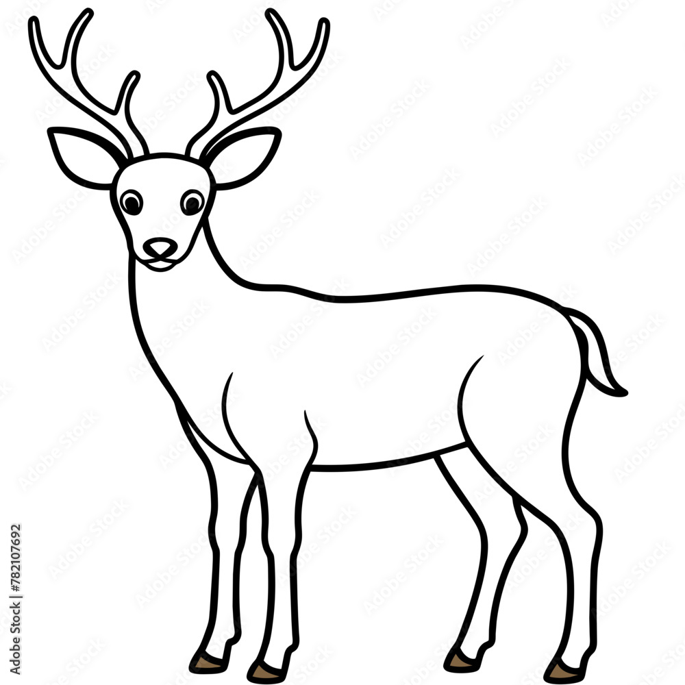 Obraz premium Deer vector illustration style. 