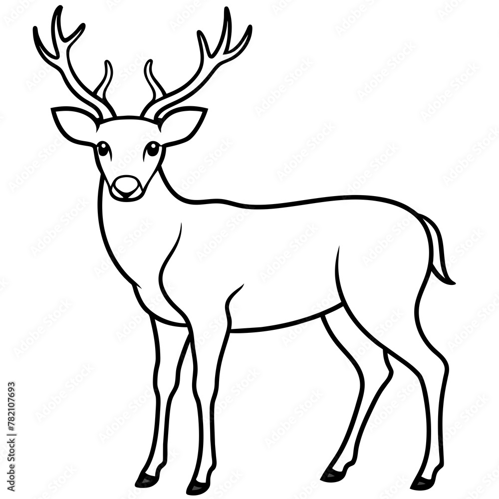 Fototapeta premium Deer vector illustration style. 