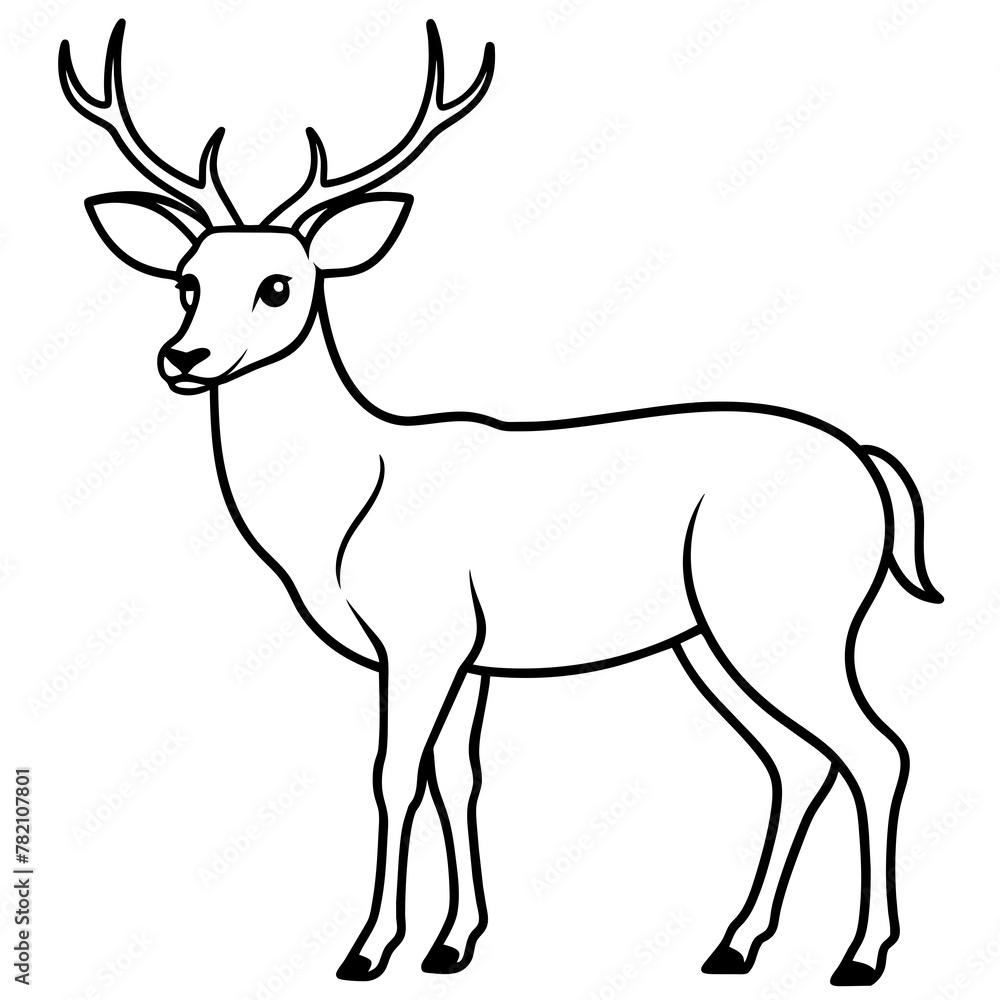 Obraz premium Deer vector illustration style. 