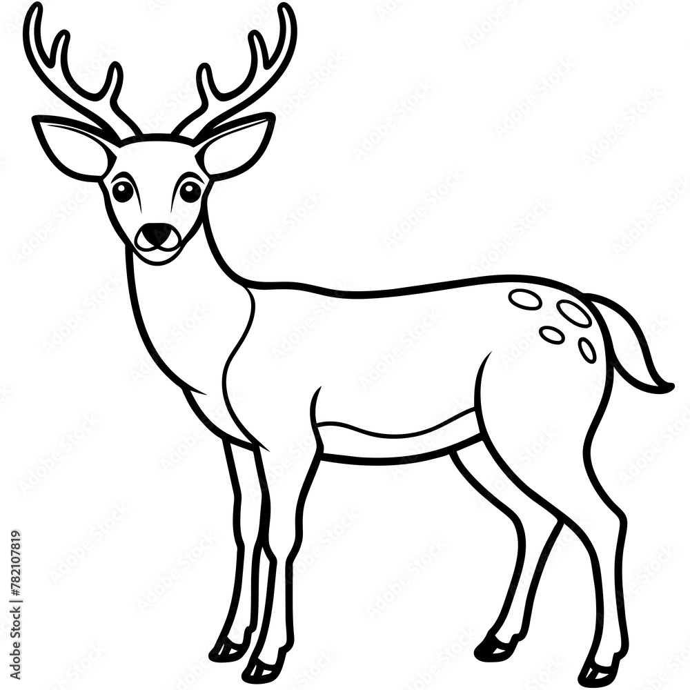 Obraz premium Deer vector illustration style. 
