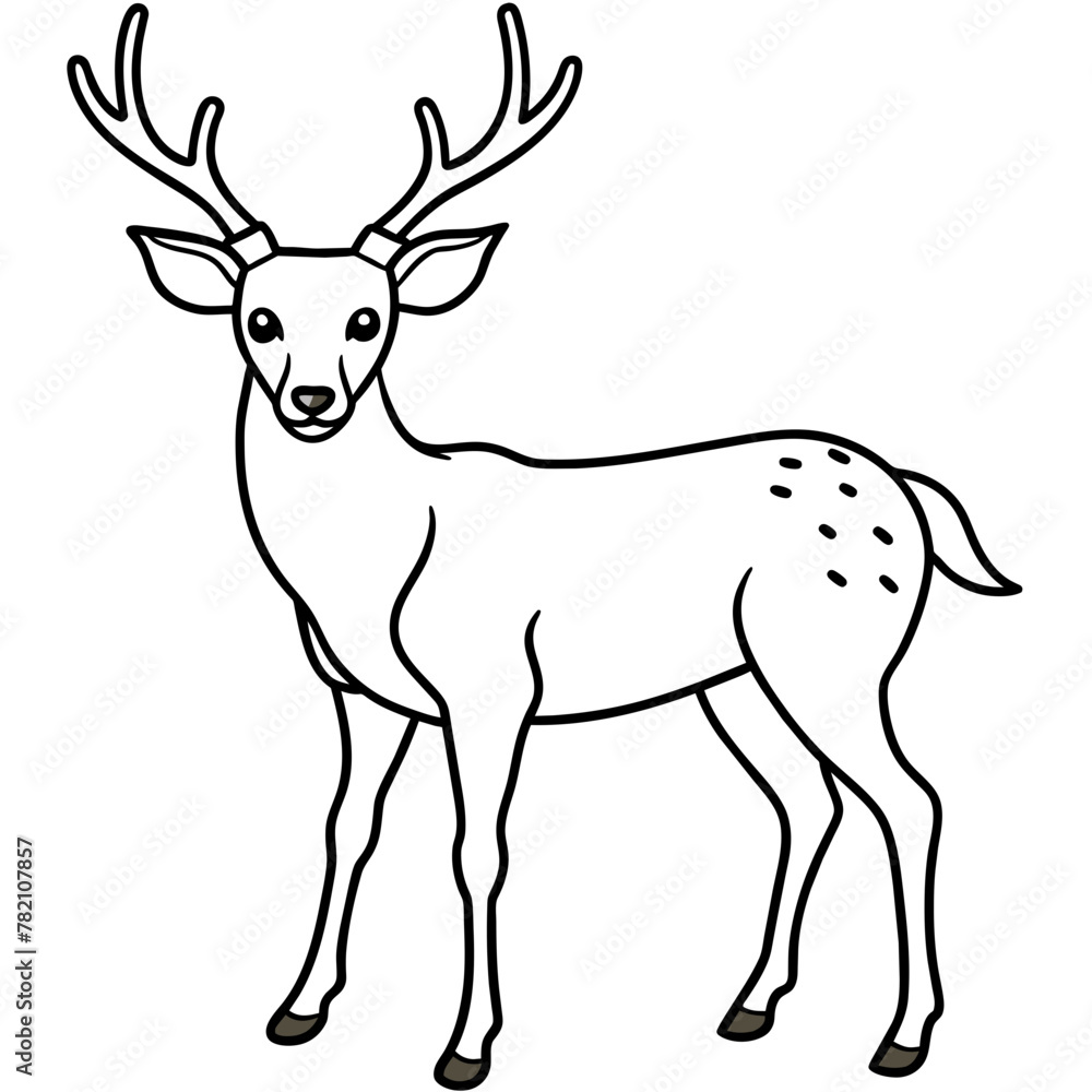 Fototapeta premium Deer vector illustration style. 