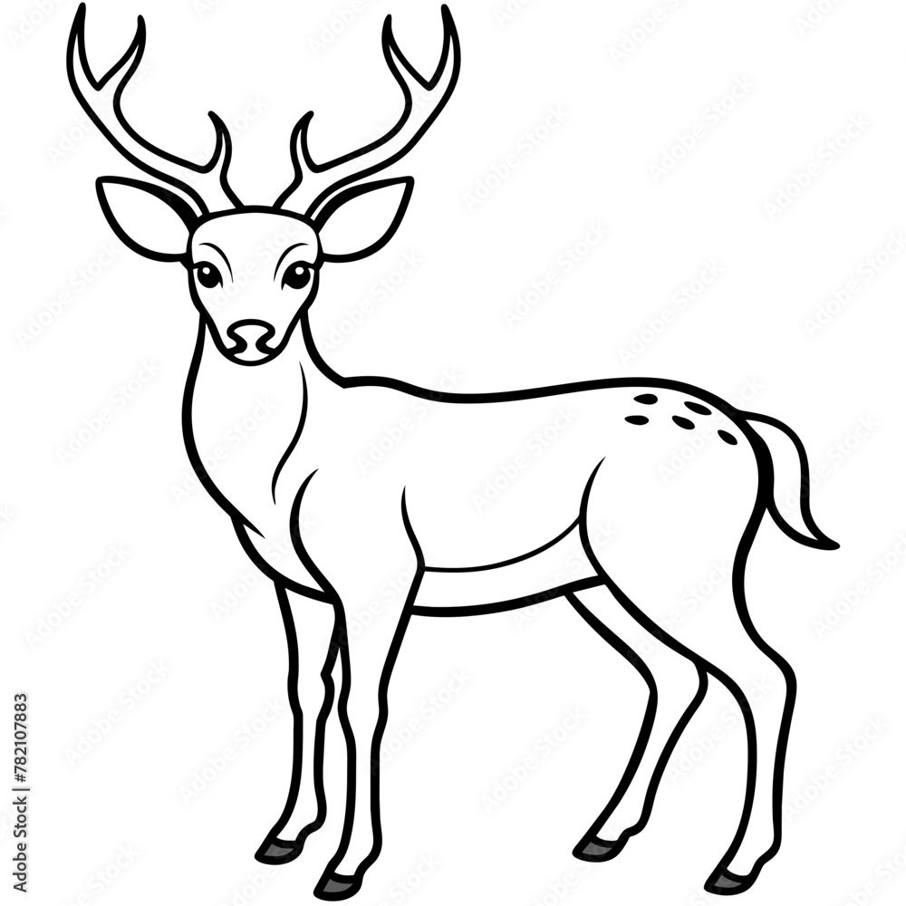 Obraz premium Deer vector illustration style. 
