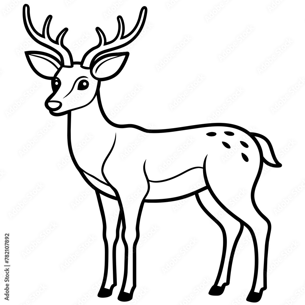 Fototapeta premium Deer vector illustration style. 