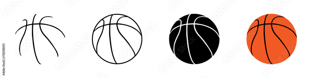 Naklejka premium Basketball ball vector icons. Basketball ball icon