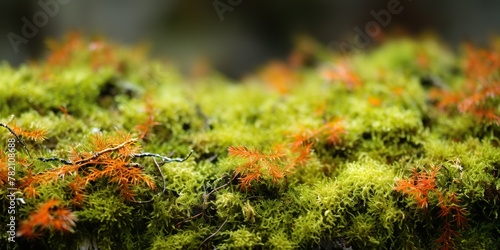AI Generated. AI Generative. Forest moss daylight nature outdoor adventure wild background. 