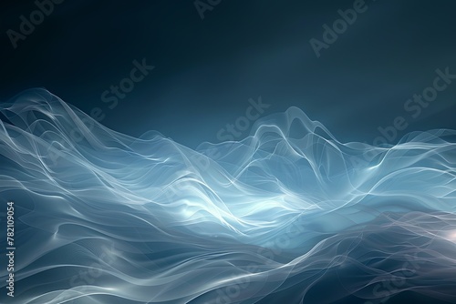 3D Rendering of Minimalist Abstract Night Background with Foggy Wind AI Image