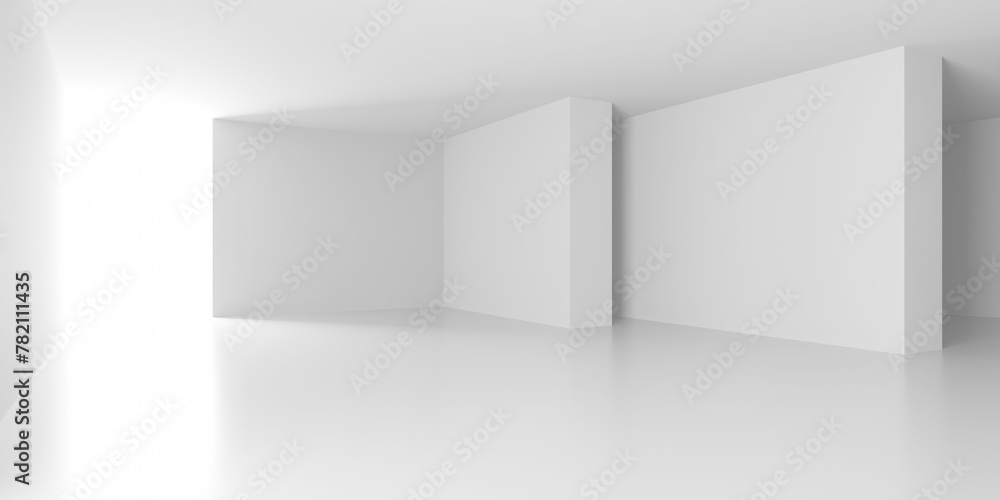 Minimalistic room space. White clean empty architecture interior Minimalistic room space. White clean empty architecture interior