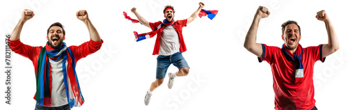 Soccer fan celebrating