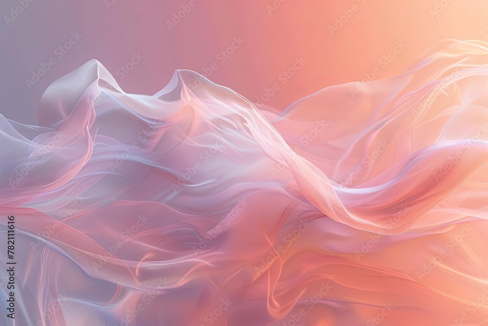 Fototapeta premium Minimalist Abstract Peach Background with Foggy Wind, Created in 3D Render AI Image