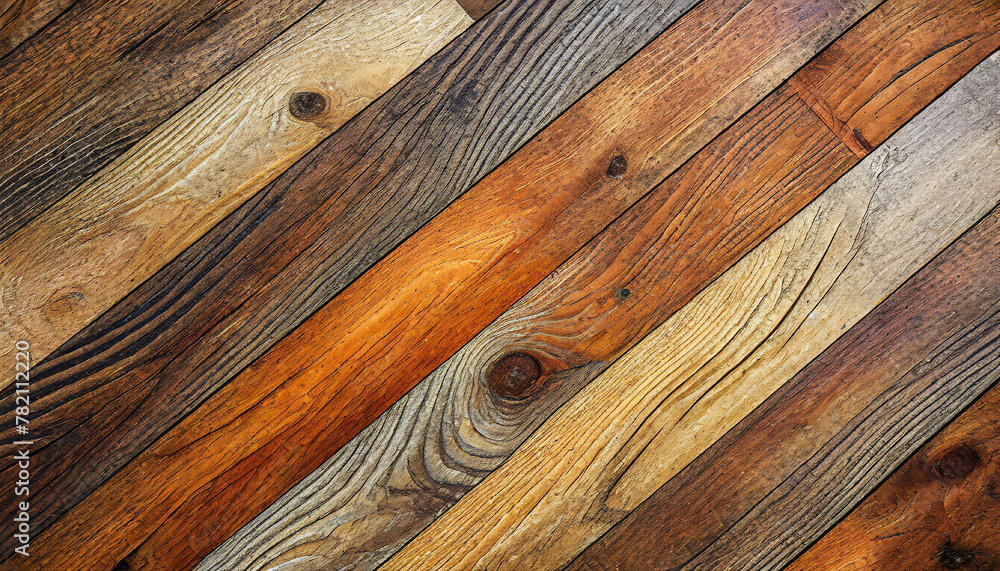 Diagonal wooden planks showcasing varied shades, natural patterns, and rustic charm. Diagonal wooden planks showcasing varied shades, natural patterns, and rustic charm.