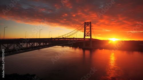 Sunset and a Bridge in USA © adam