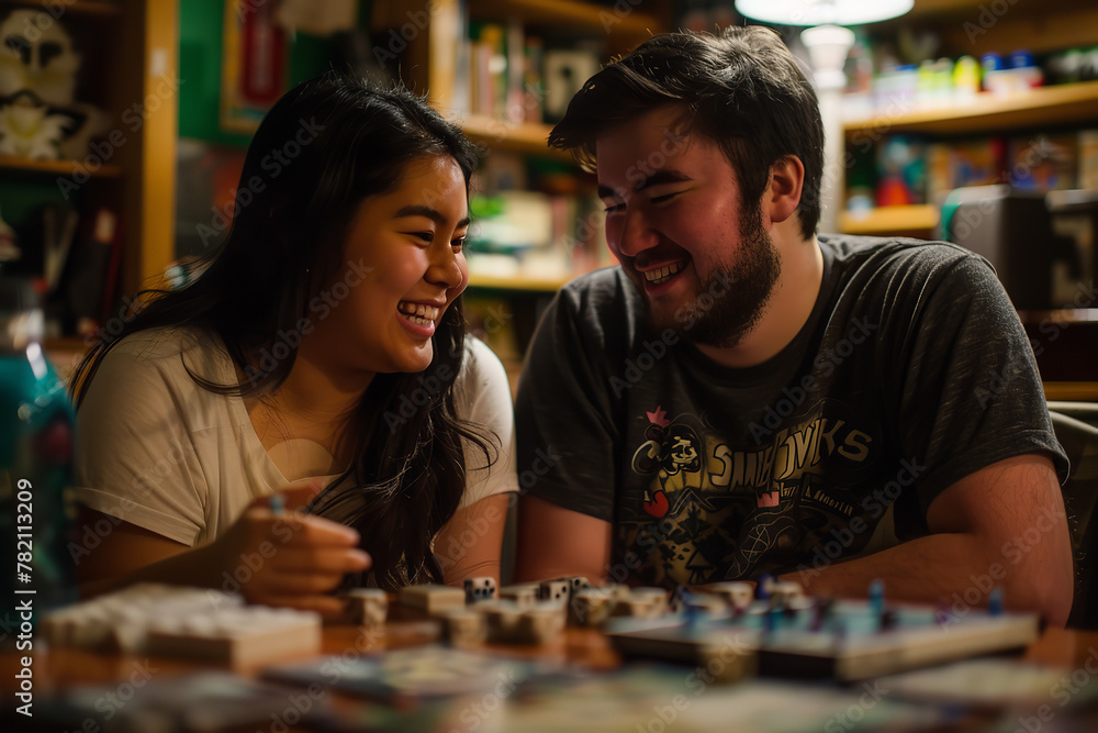 Fototapeta premium couple finds love through a shared passion for role-playing games