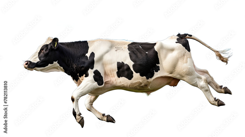 Jumping cow isolated on white background Jumping cow isolated on white background