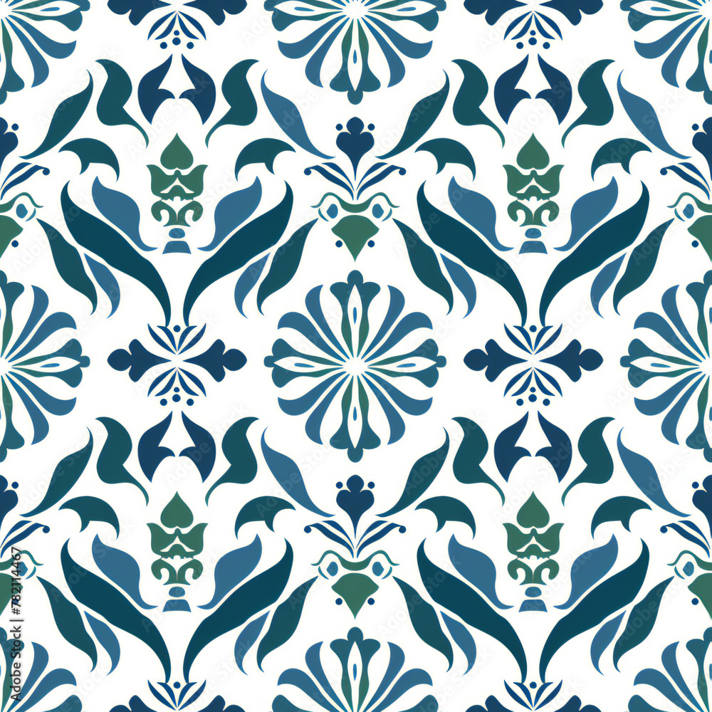 Fototapeta premium line symmetric movement pattern with green color and white background