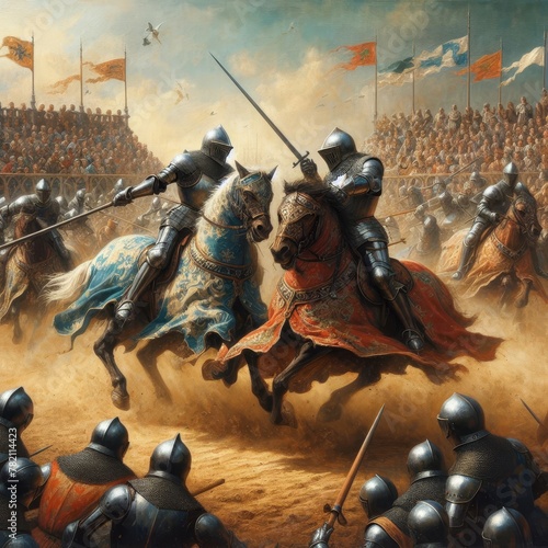 Close-up of a knight in armor in a fight