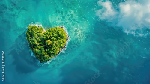 a heart-shaped island nestled in the vast ocean © Yash