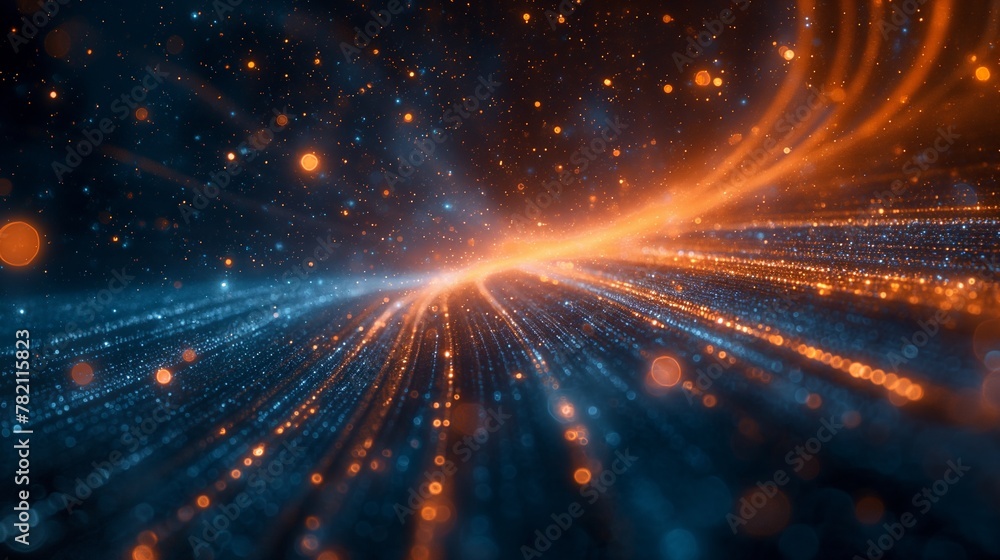 Obraz premium Abstract high technology lines connect of future on dark background