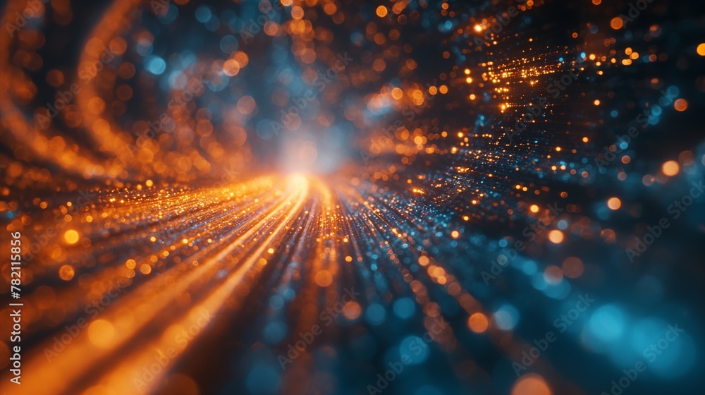 Naklejka premium Abstract high technology lines connect of future on dark background