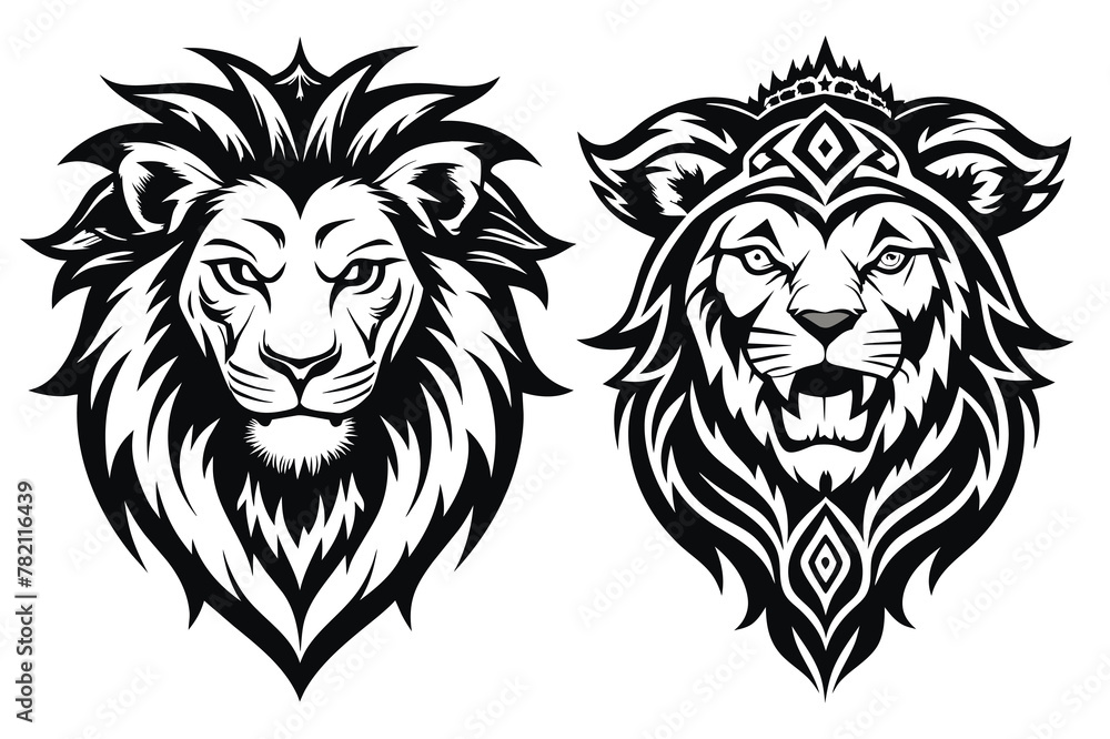 Fototapeta premium lion tattoo isolated on a white background