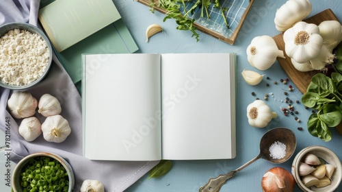 A recipe book with a pale green cover becomes a trusted guide for those with lactose intolerance, filled with creative, lactosefree culinary delights low noise photo