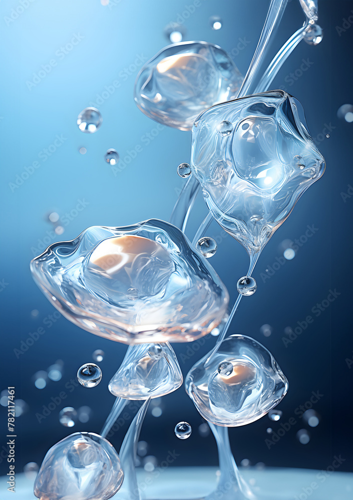 Ethereal liquid structures caught mid-movement: A moment frozen in time with crystal fibers Ethereal liquid structures caught mid-movement: A moment frozen in time with crystal fibers