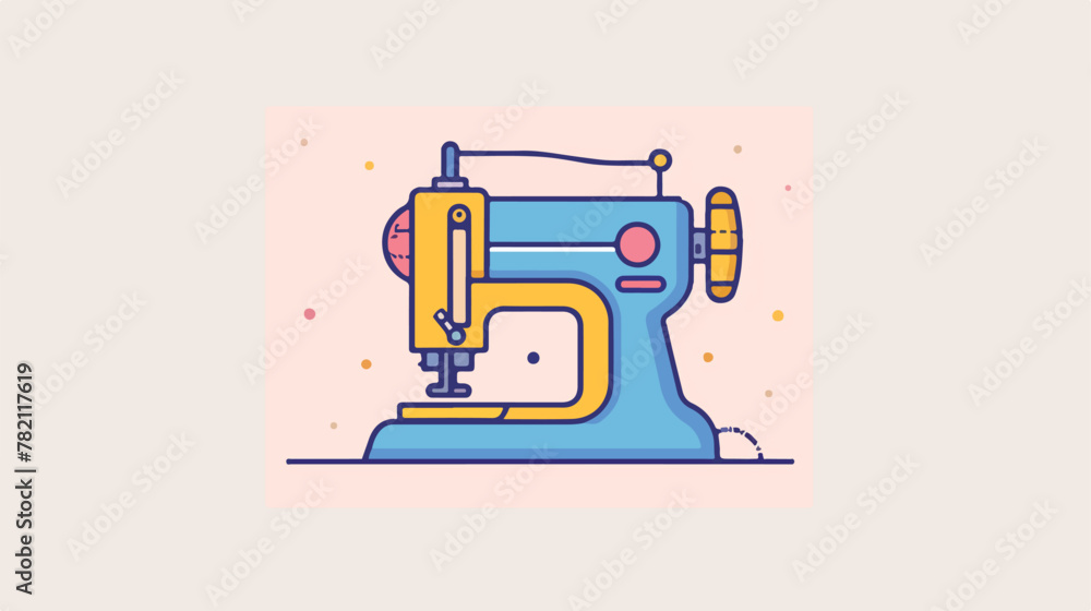 Sewing machine logo vector illustration design 2d f