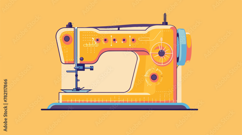 Sewing machine logo vector illustration design 2d f