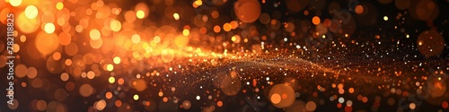 Abstract Glitter Effect with Orange Particles