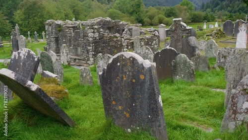 Glendalough ancient cemetery in Ireland