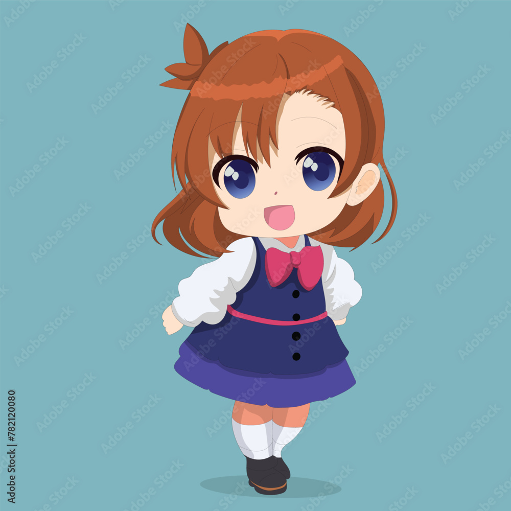 Cute chibi girl character cartoon illustration Cute chibi girl character cartoon illustration