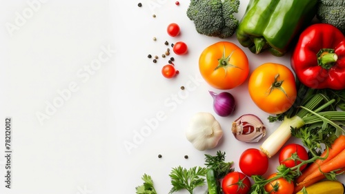 Vibrant Vegetables on Table copy space for text