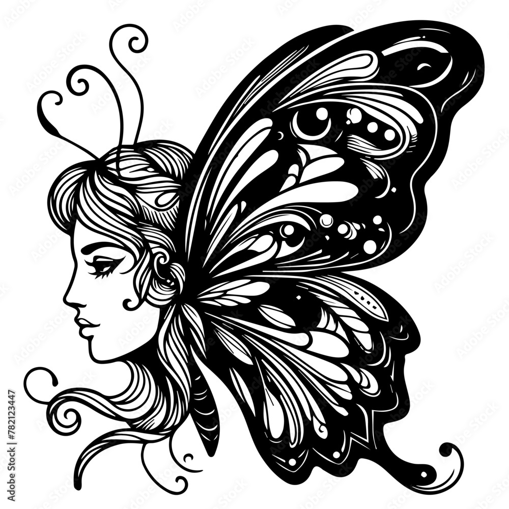 girl with butterfly