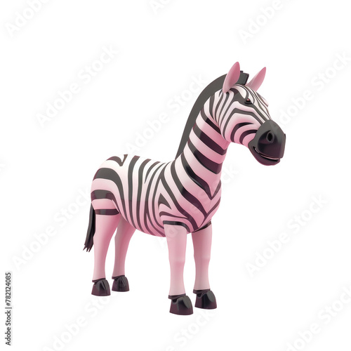 Zebra posing against transparent Background
