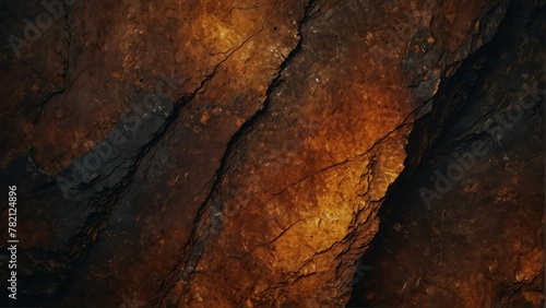 dark amber to burnt sienna gradient color rough grunge rock texture close-up background from Generative AI