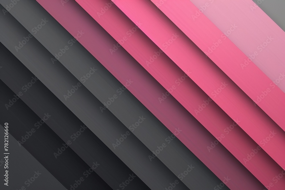 Abstract Pink and black gradient background with diagonal stripes 