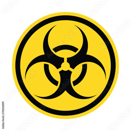 Biohazard Yellow Sign. Danger Icon. Vector