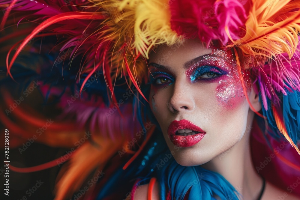 Portrait of drag queen, fictional character, ai generative Portrait of drag queen, fictional character, ai generative