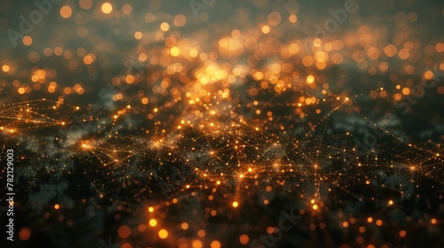 Glowing nodes in a data network photo