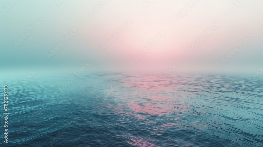 Fototapeta premium Minimalist Abstract Sea Background with Foggy Wind, Presented in 3D AI Image