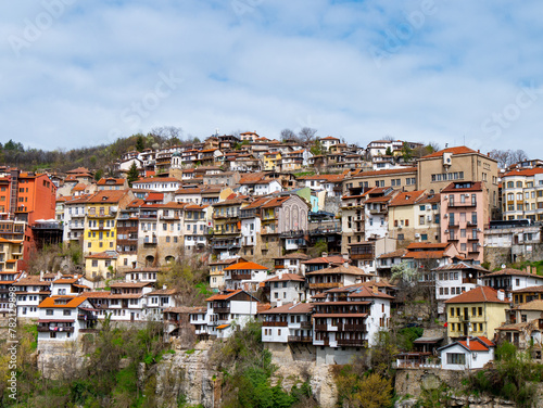 Colourful houses in Veliko Tarnovo, Bulgaria on a bright morning - Landscape shot 4