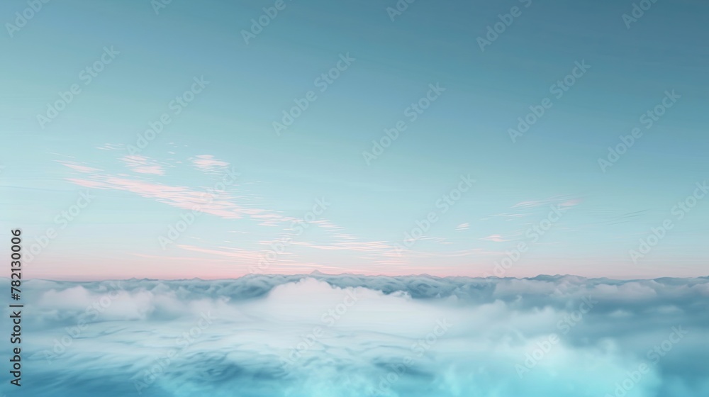 3D Minimalist Abstract Sky Background with Foggy Wind Ambiance AI Image
