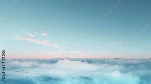 3D Minimalist Abstract Sky Background with Foggy Wind Ambiance AI Image
